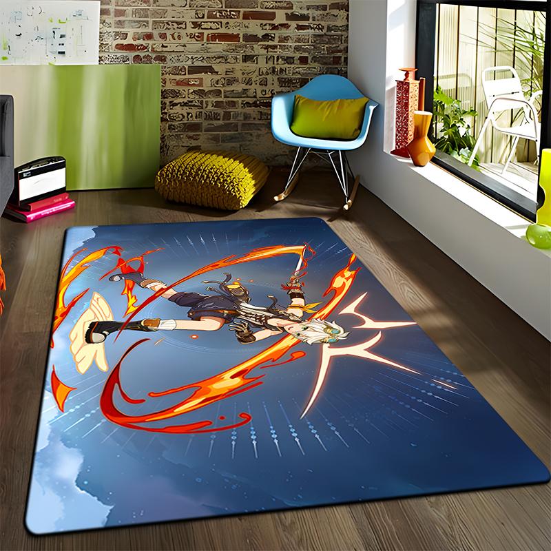 Anime Genshin Carpets Living Room Decoration Bedroom Parlor Tea Table Area Rug Mat Soft Flannel Large Rugs and Baby Gift Carpet