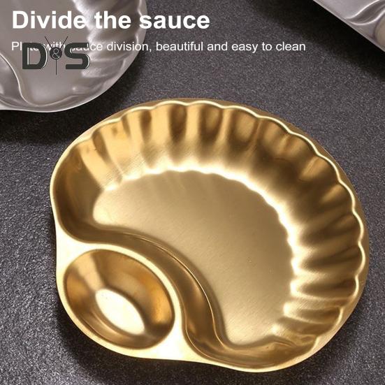 Set de tăvi pentru gustări din oțel inoxidabil cu bol pentru scufundare Tavă de servire pentru sandvișuri cu design fin și lustruit pentru chipsuri de sushi găluște salate