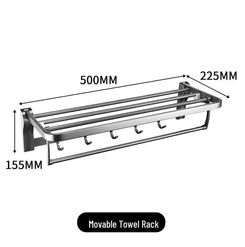 304 Stainless Steel Movable Towel Rack for Bathroom Storage