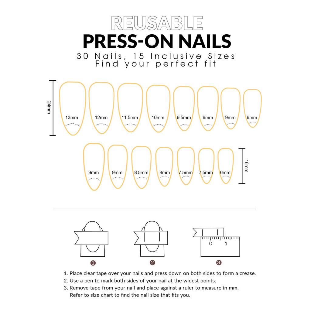 30Pcs Cat-Eye Fake Nails Starry Glitter Irregular Almond Shape Fake Nails for Women