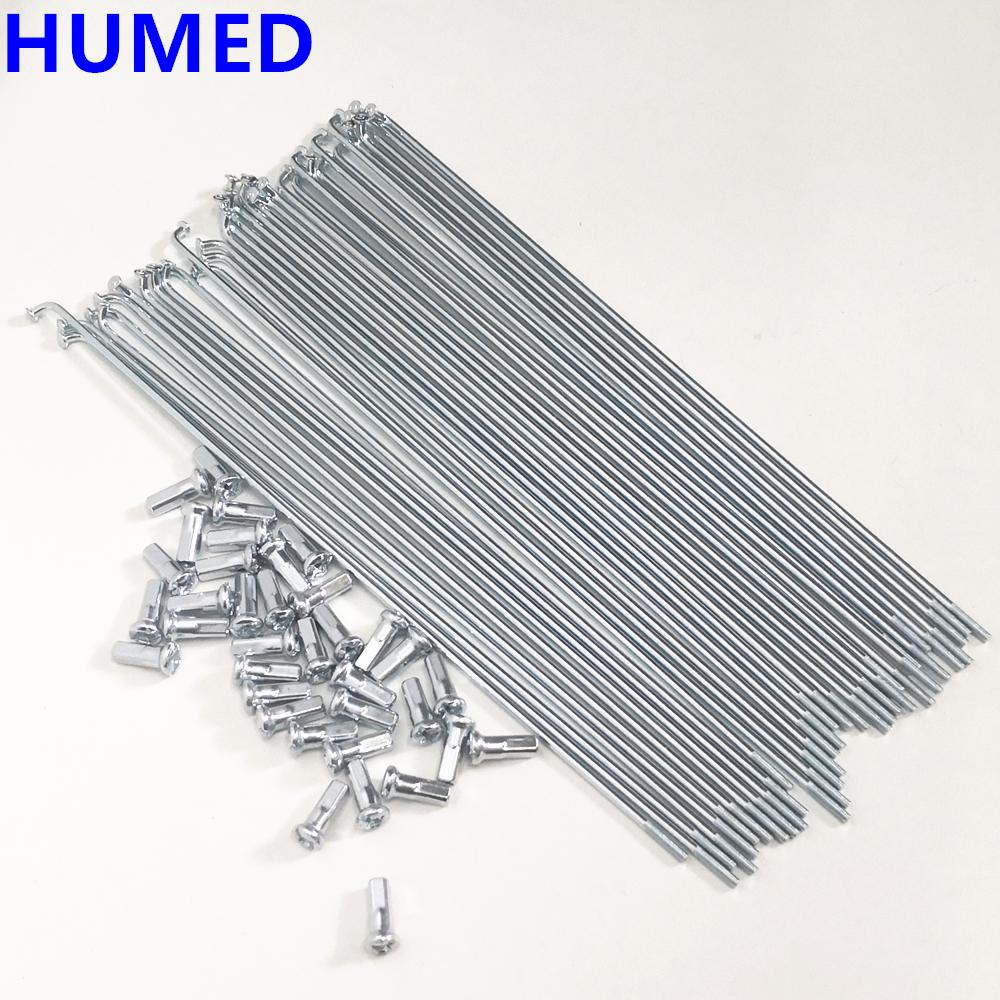 36pcs/lot Motorcycle  spokes 12G Diameter 2.58mm Length 145-305mm  material 45#Steel + nipples Off road  E-bicycle Wheel Spokes
