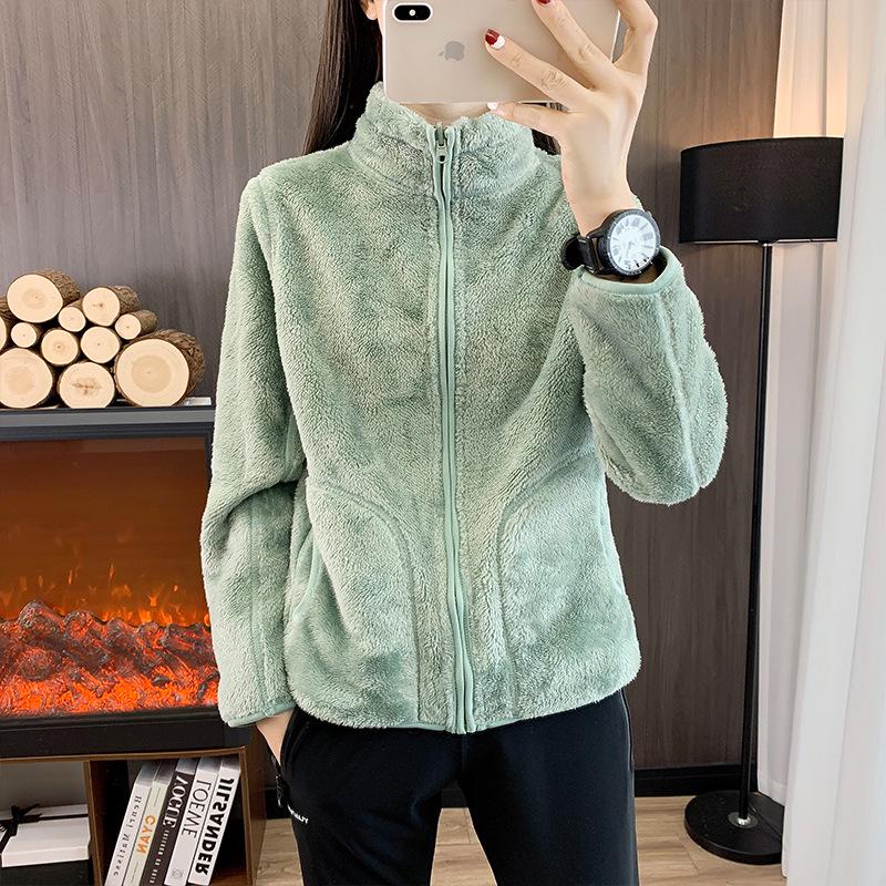 Unisex Polar Fleece Thick Jacket - Coral Fleece Liner for Autumn and Winter