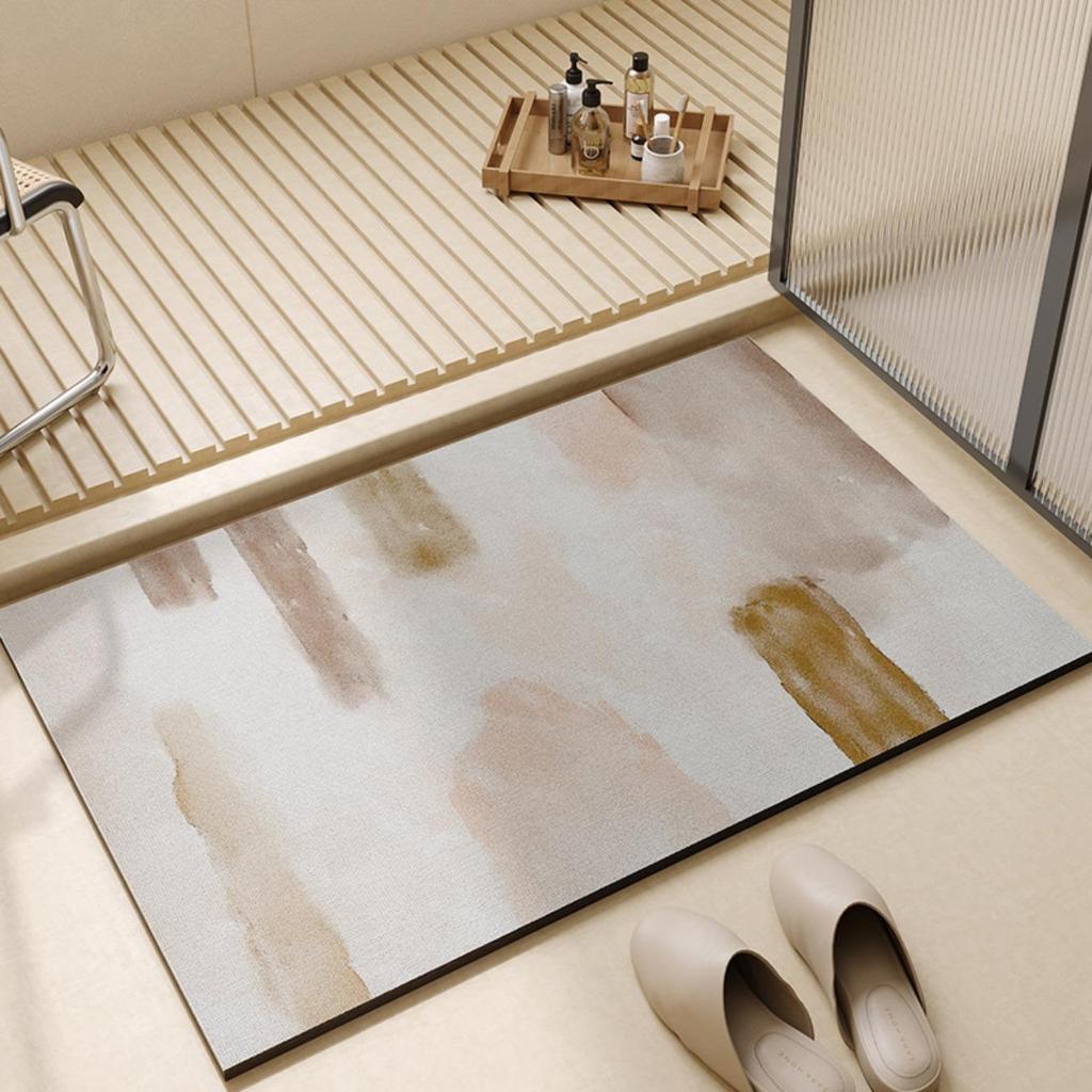Diatom Printing Bathroom Thickening Mat Bath Non-slip Carpets In Wash Basin Bathtub Side Floor Rug Shower Room Doormat Memory Foam 3D Pad