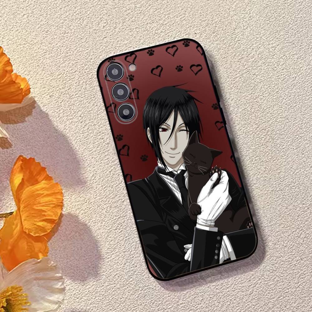 Anime Black B-Butler Handyhülle Schwarzes Silikon Weich Für Samsung Galaxy A73,A72,A71,A70,A53,A52,A51