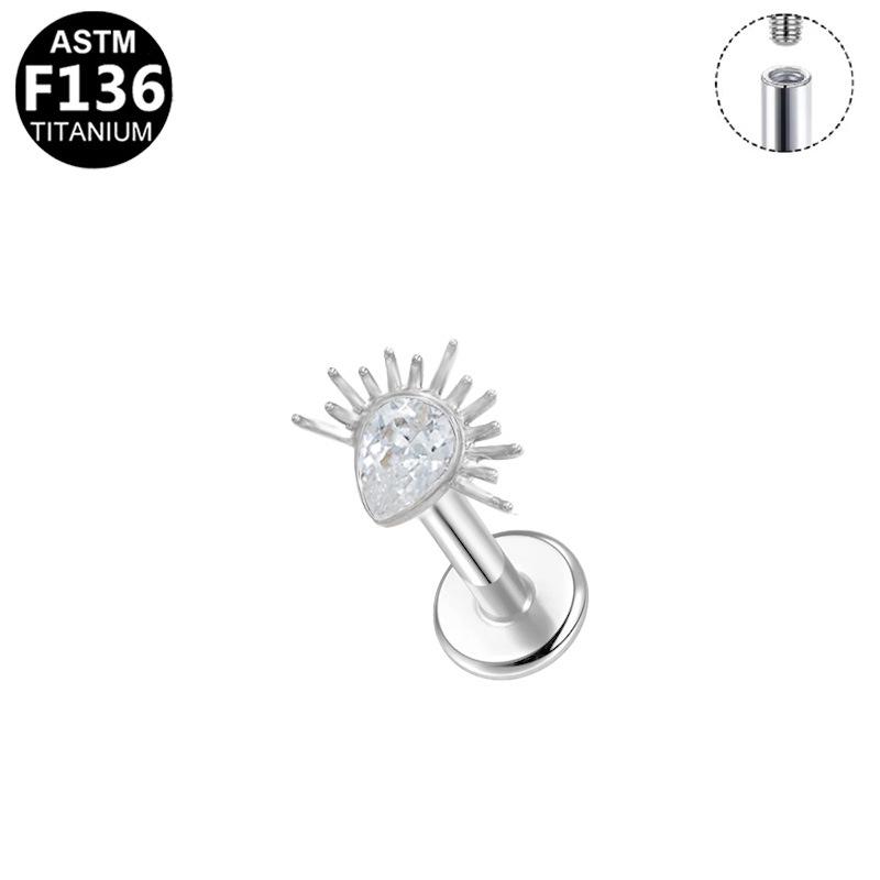 Titanium Heart Drop G23 Piercing Jewelry - Versatile Internal Thread Ear & Lip Stud