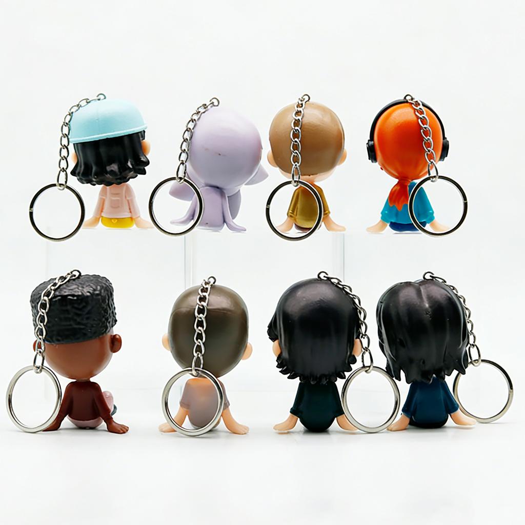 8Pcs/set Cartoon Characters Toys Cute Eleven Demogorgon Anime Figure PVC Keychain Toy Figure Pocket Things Keychain Model Toys
