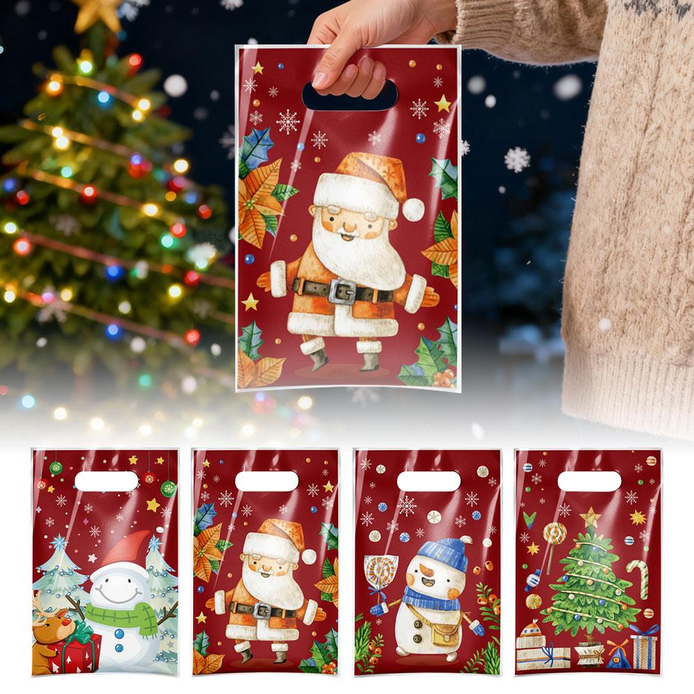 50/100pcs Christmas Gift Bags Santa Claus Bag Christmas Decoration for Home 2026 Navidad Natal New Year 2026 Packing Bag