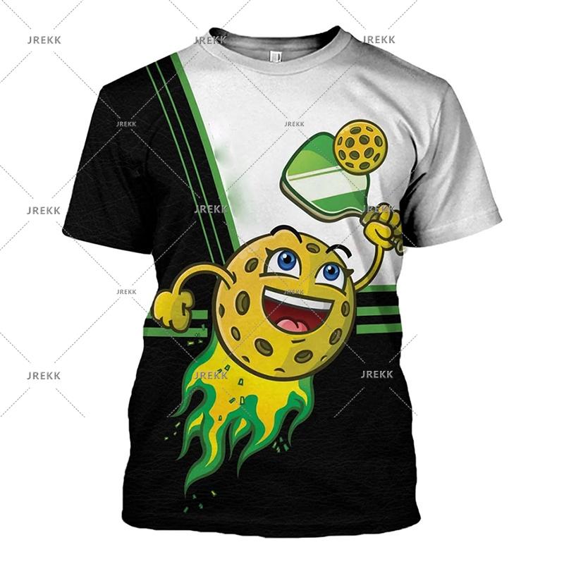 Pickleball Sport Funny T-shirt For Men Women Trend 3d Print Short Sleeve Oversized