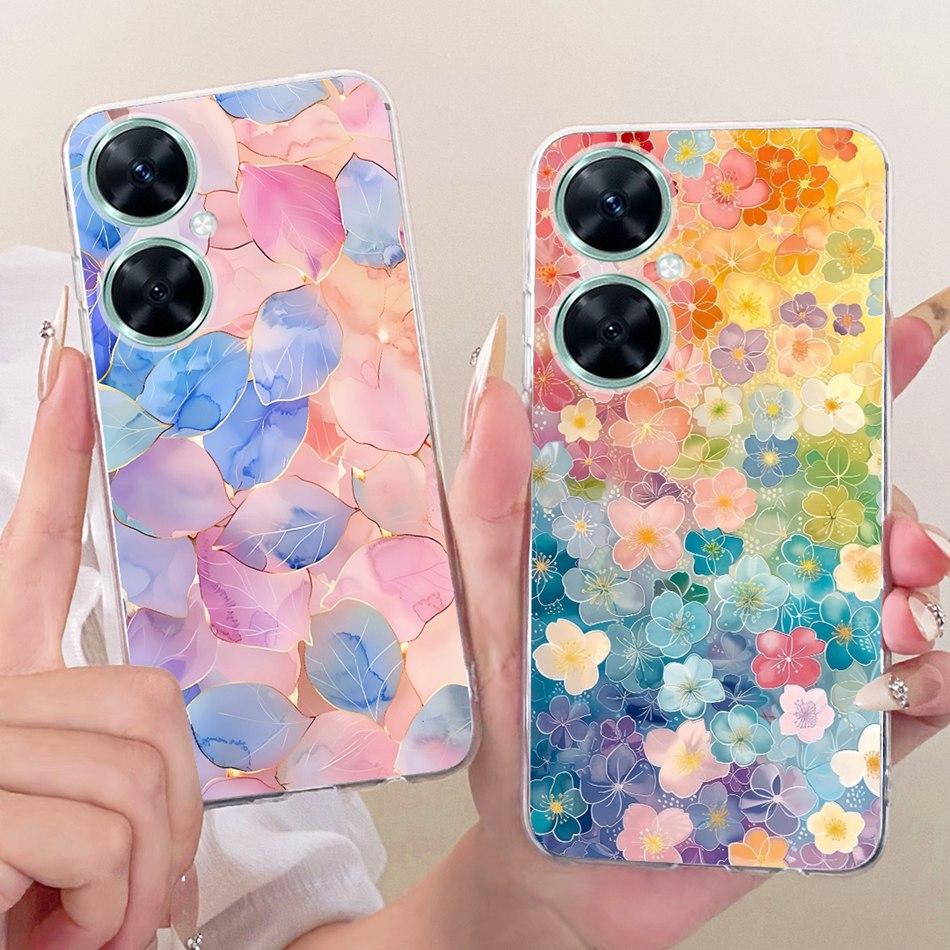 For Huawei Nova 11i Cute Flower Butterfly Cat Painted Case For Huawei Nova11i MAO-LX9 Soft Silicone TPU Phone Cases
