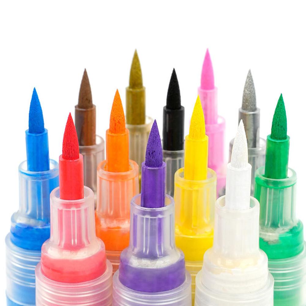 

FLYSEA FS-3601 12Pcs/Box Acrylic Paint Marker Pens Soft Fine Tip Nail Art Pens for DIY Crafts Type A