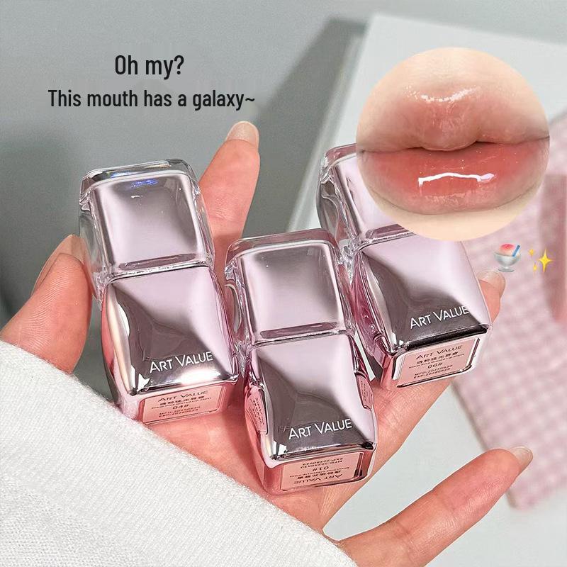 Art Value Pink Shimmer Mirror Lip Gloss: Long-Lasting, Plumping, Age-Defying Spring/Summer Lipstick.