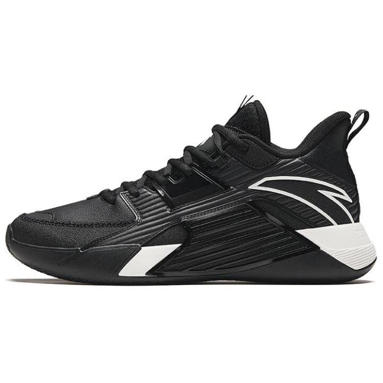 new Anta Speedy 3 Durable Breathable Mid Top Basketball Shoes Men's Black