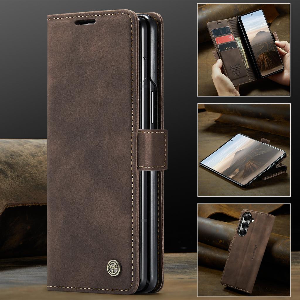 For Samsung Galaxy Z Fold 7 5G 2025 Folding Leather Flip Case Wallet Card Funda Samsung Z Fold7 6 5 4 Fold5 ZFold6 Book Cover