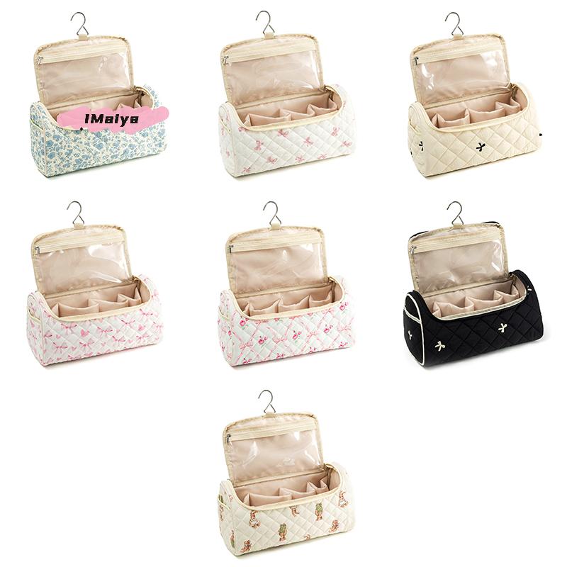 M-1Pc Quilted Travel Case Hangable Storage Bag with Hanging Hook for Airwrap Cotton Hair Tools Portable Organizer Bag