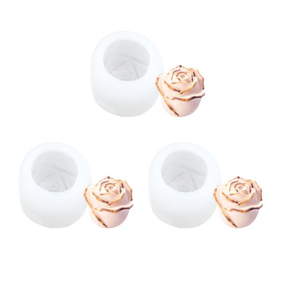 1/3Pcs 3D Rose Silicone Mold Easy Release DIY Ice Cube Chocolates Mousse Candles Soap Making Flower Shape Mold