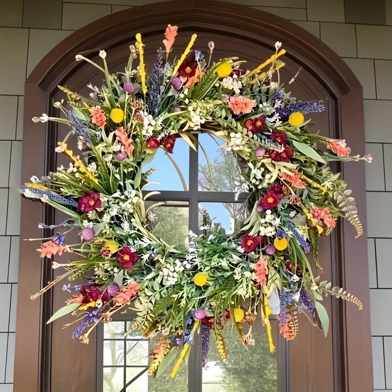 1pc artificial spring and summer wreath, suitable for front door decoration, seasonal home decoration