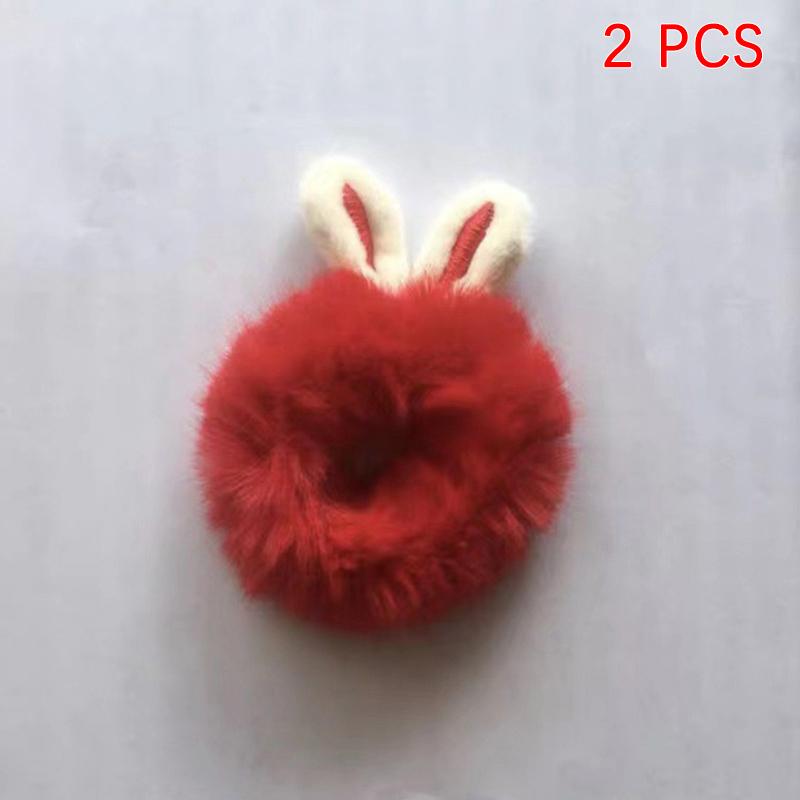 2 Stücke Niedliche Süße Hasenohren Haarseil Für Frauen Mädchen Candy Farbe Scrunchies Elastische Gummibänder Pferdeschwanz Haarschmuck