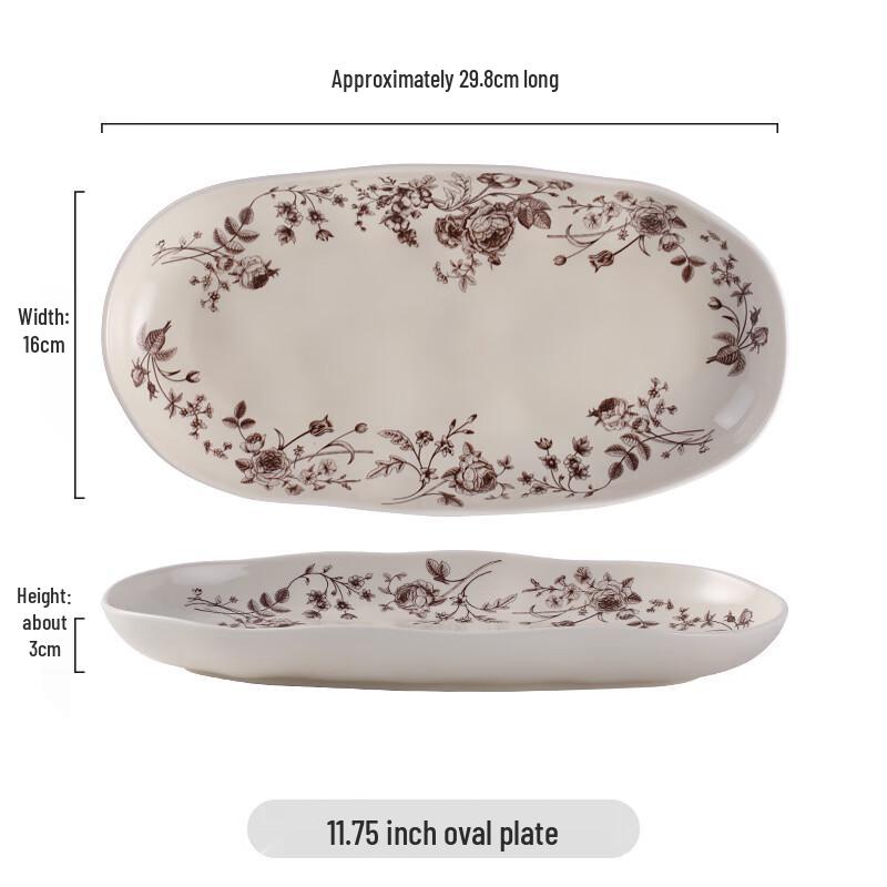 ZhiShi Hand-Pinched 11.75-inch Bone China Fish Plate