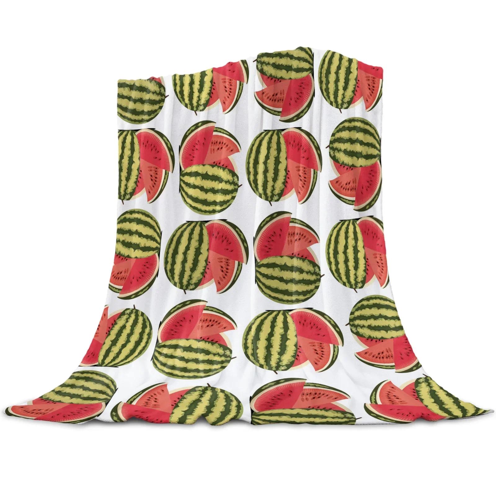 

Summer Fruit Red Pomegranate Green Leaf Flannel Blanket for Bed Sofa Portable Soft Fleece Throw Funny Plush Bedspread Queen Size 80x120cm
