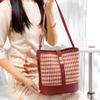 Houndstooth Pattern Niche Design Large-capacity Underarm Bucket Bag for Women 2023 Birthday Gift Red Bridal Wedding Bag