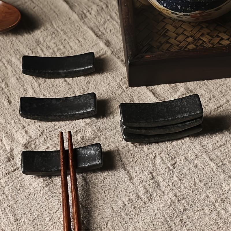 8 Stück Keramik Essstäbchenablage Set , Handbemalter Essstäbchenhalter, Westliche Messer- und Gabel- Löffelablage, Heimküchengeschirr