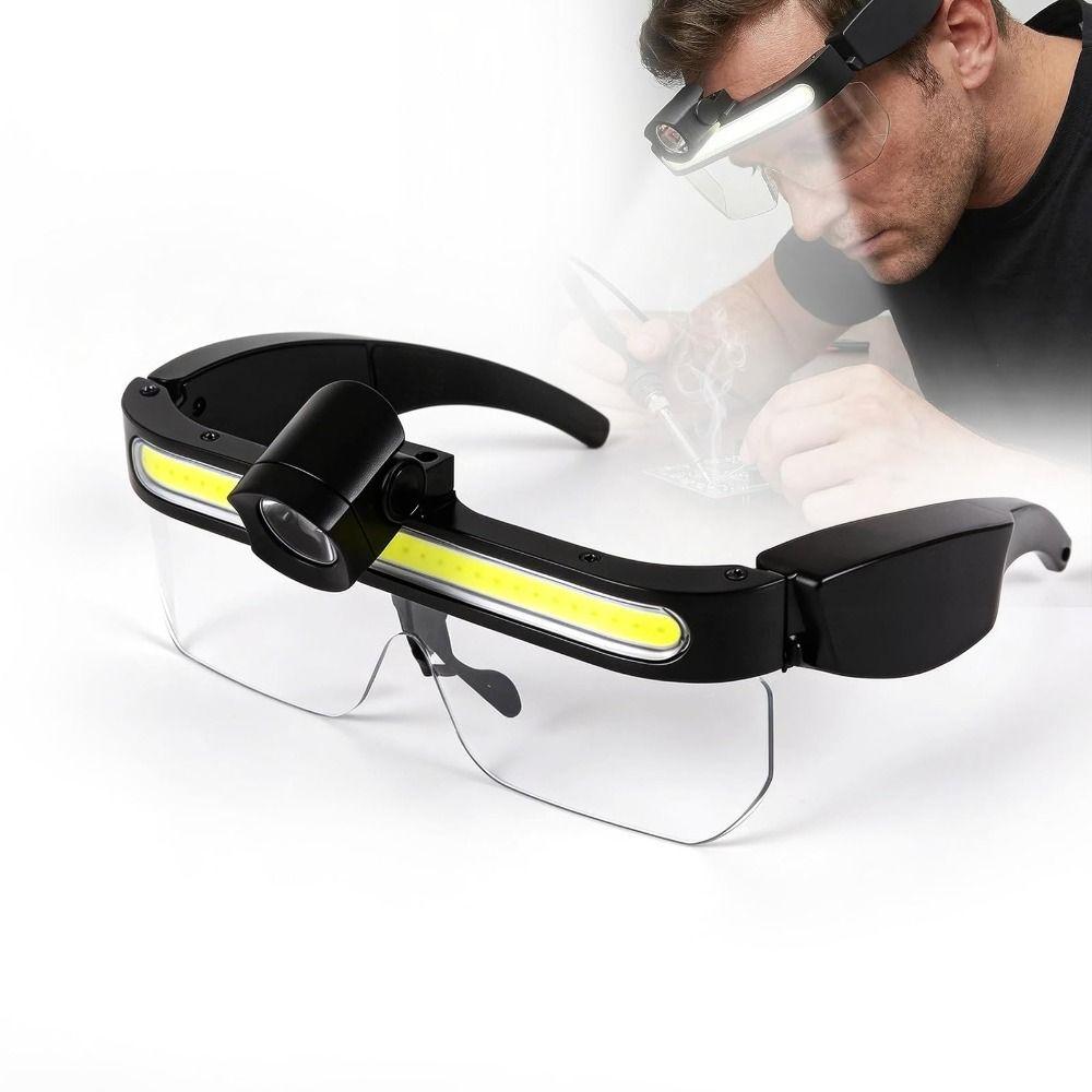 Waterproof Full View Floodlight Goggles Comfortable LED Headlight Glasses Waterproof