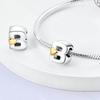 Copper Plated Diy Alphabet Charms Beads Love Heart Letter Gift Dangle Fit Original 3Mm Bracelet Bangle Jewelry Marking