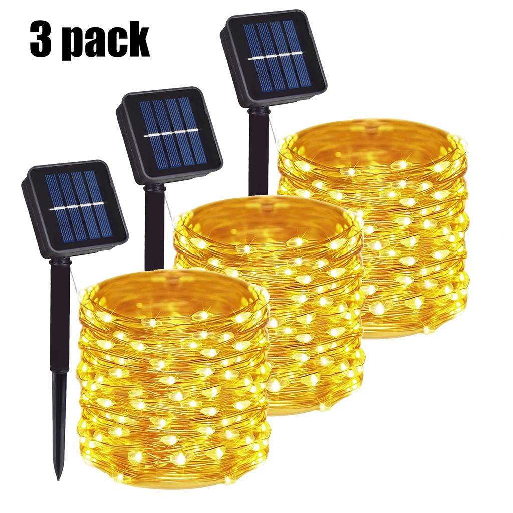 1~4 Stück 1000LED Solar Lichterkette Außen Weihnachtsgirlande Kupfer Wasserdicht Garten Hof Party Weihnachtsdekoration 2024
