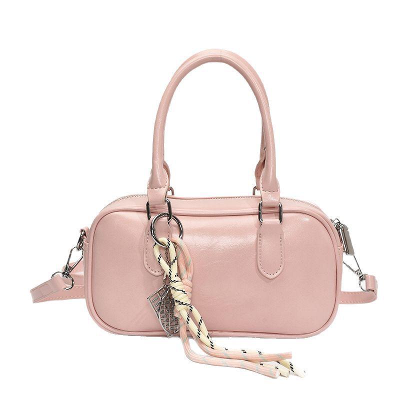 Niche Design Retro Bowling Bag Women's 2025 New Fashion Messenger Bag Simple Handbag Shoulder Bag