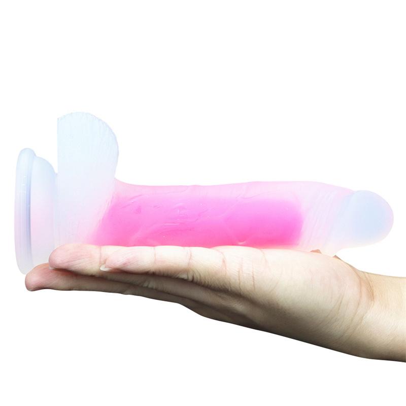 Ženské dildo Silikonové produkty Simulace Dospělý Malý Průhledný Svítící Měkké Sexuální Hračky