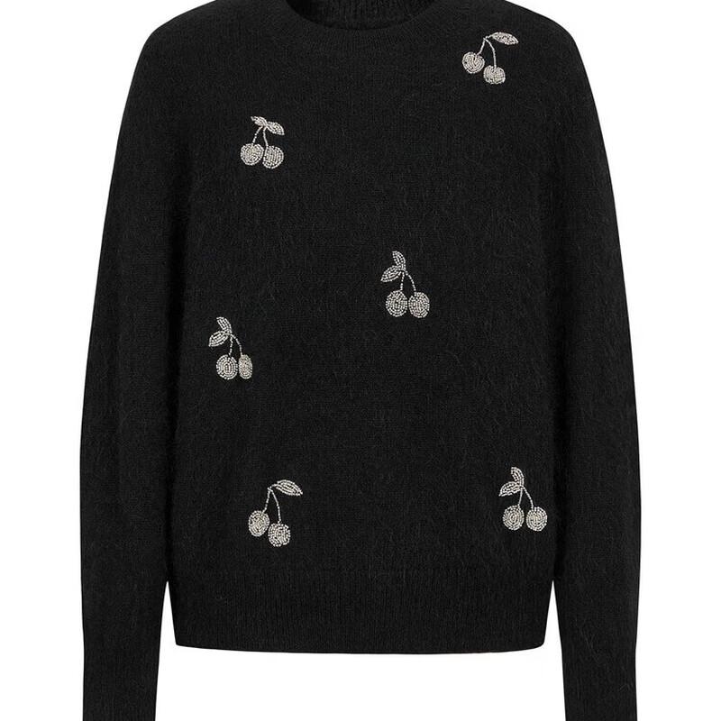 JOOZE ANNAKO Women's Beaded Cherry Alpaca Blend Knit Sweater