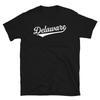 Camiseta Unisex de Manga Curta Retro Estado de Delaware Anchorage O Primeiro Estado