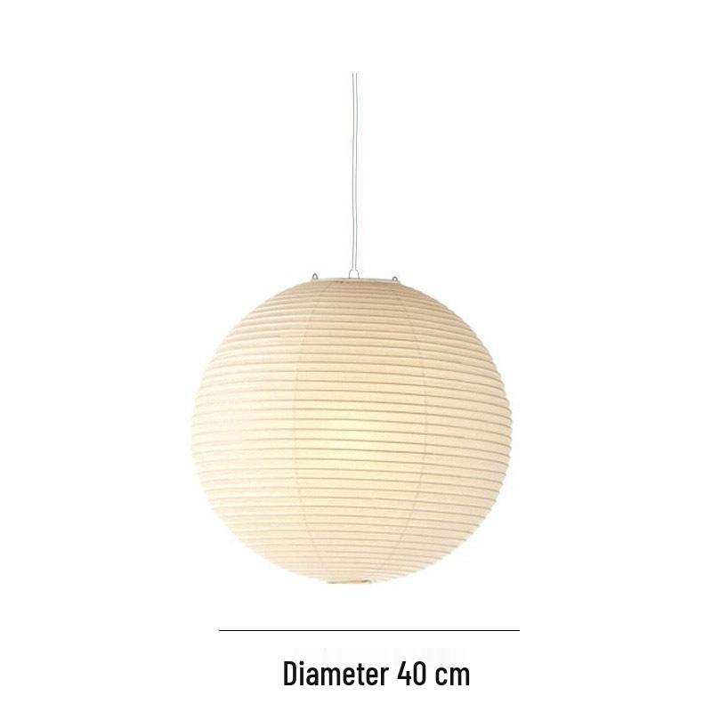 Noguchi Yu Japanese Paper Lantern - Round Pendant Lampshade for Living Room, Dining Room, Cafe, Guesthouse, Clothing Store, Wabi-Sabi Style.