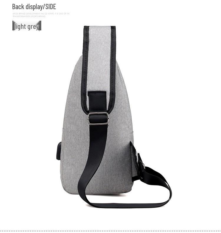 Men's Multi-layer Crossbody Chest Bag with USB Data Cable for Outdoor Carry-ons