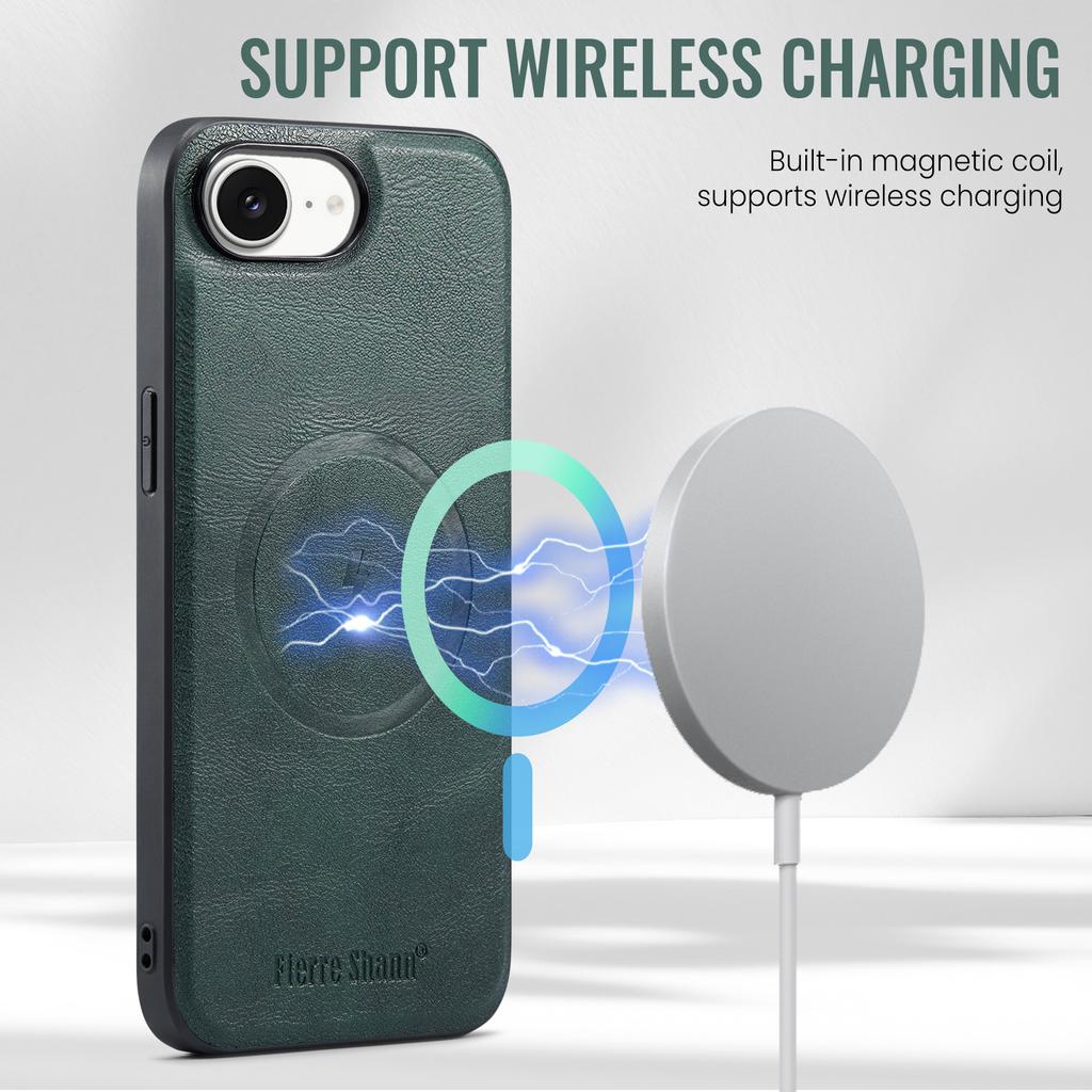 Magnetic Detachable Leather Wallet Phone Stand Wireless Charge Case Cover For iPhone 16E 17E