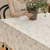 Lilac Floral Tablecloth, Cotton Small Fresh Flower Print Table Cover, Pastoral Style Breathable Cloth for Desk, Dorm Room Decor, Coffee Corner &