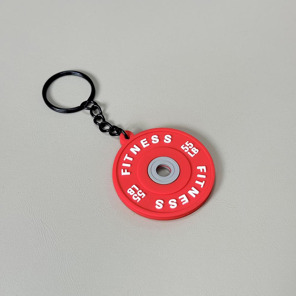 Fitness Keychain: Silicone Barbell Plate Pendant Gift