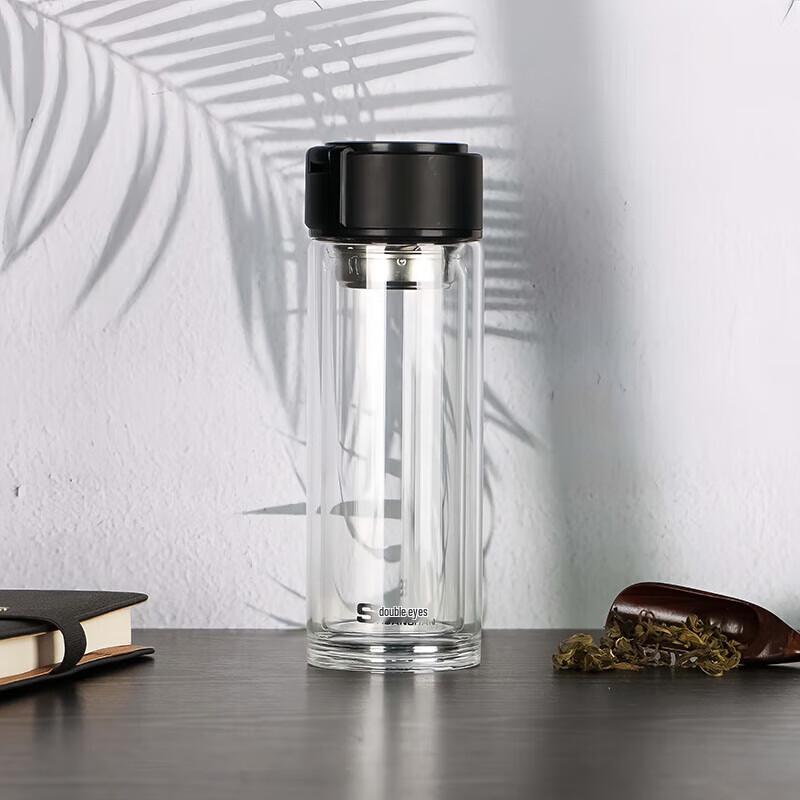 Shuanghan 300ml Double-Walled Borosilicate Glass Cup with Handle 300ml