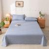 Striped Coarse Cloth Bed Sheet Set: Washable, Skin-Friendly, Cool Mat for Home & Dorm. Available In Single/Double Three-Piece Set.