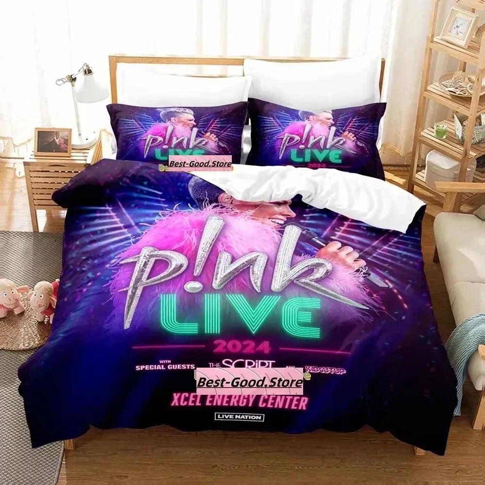 Pink Singer Tour Bedding Set Single Twin Full Queen King Size Bed Set Adult Kid Bedroom Duvetcover Sets Anime Bed Sheet Set