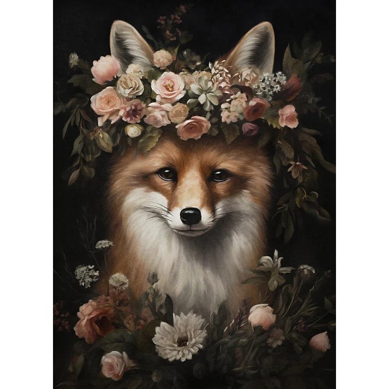 Rabbit Bunny Rustic Raccoon Frog Sheep Deer Bear Fox Forest Poster Canvas Painting Print for Living Room Home Decoration Cuadros