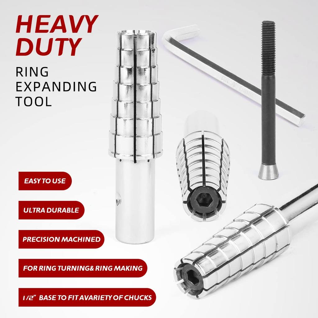 ZruiXuan Ring Sizer, Ring Stretcher Expander for Drills, Rotary Tools, and Lathes, Professional Jeweler-Approved Ring Sizer, Includes Allen Wrench