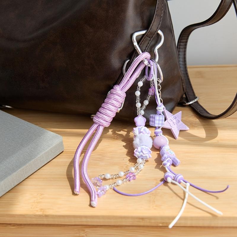 Trendy Baseball Keychain Couple Set Stylish Braided Keyring For Purse Decoration Unisex Everyday Carry Pendant