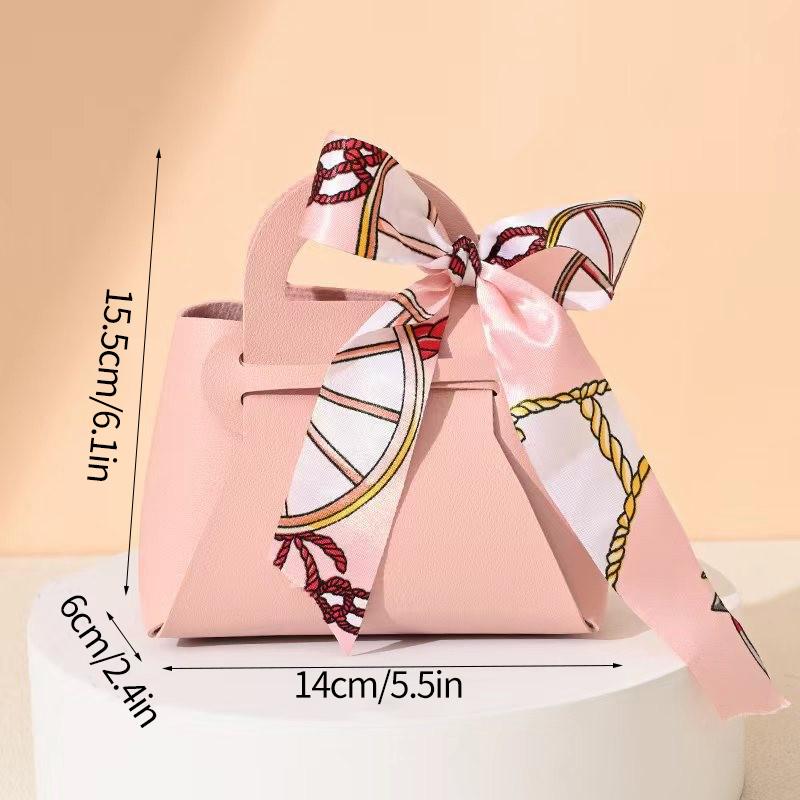 1 ks Kožená dárková taška Mašle Stužka Balicí taška Svatba Výslužky Rozdělovací tašky Narození miminka Balení na cukroví Krabička Mini kabelka