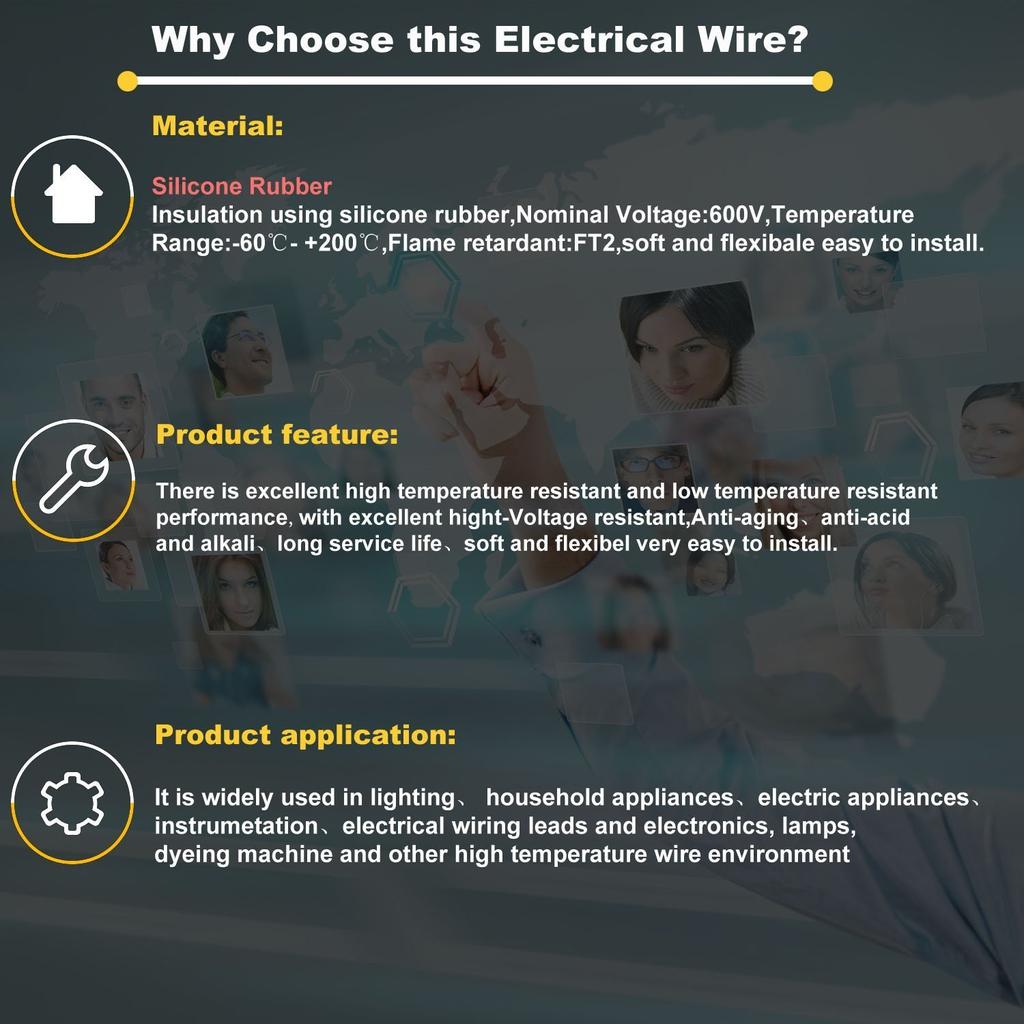 TUOFENG 22AWG PVC Elektrokabel-Set - 9-Meter-Spule mit 6 Farben - 22 Gauge Litzenkabel - Verzinntes Kupfer Anschlussdraht-Set für DIY