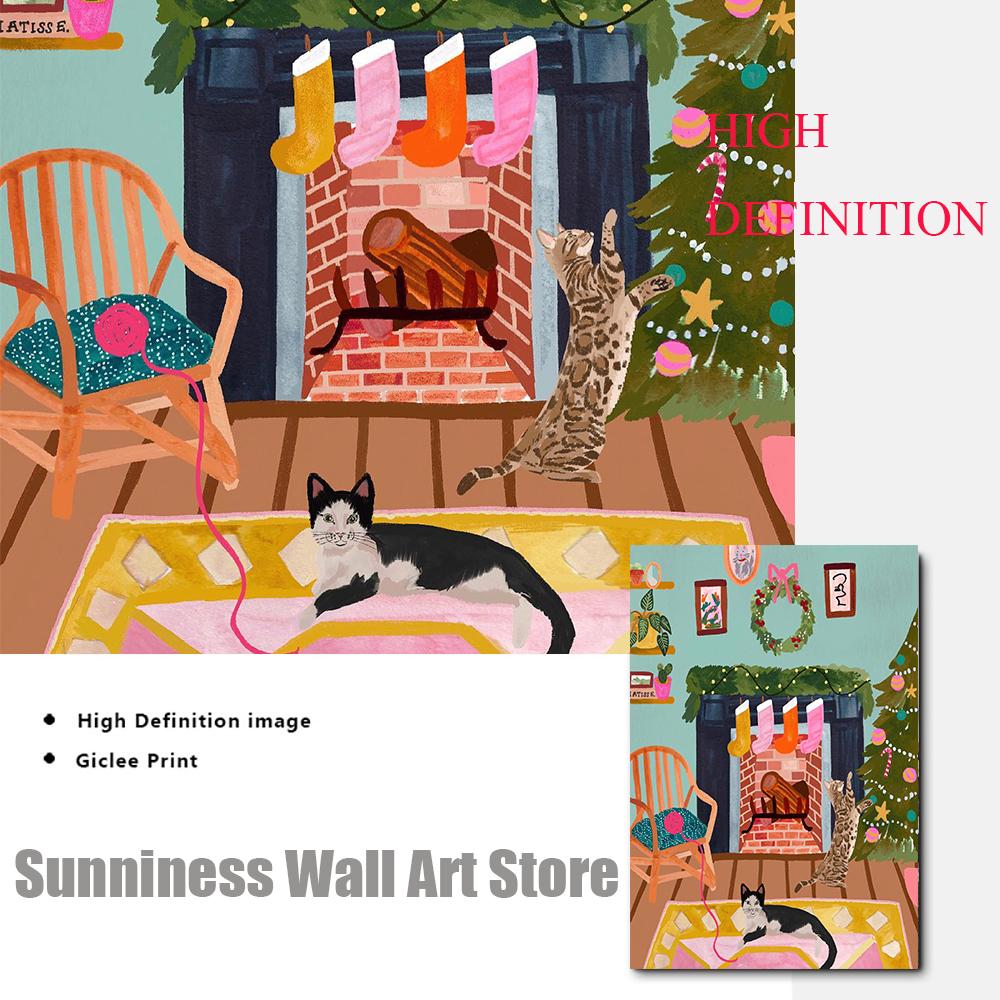 Obraz ścienny na płótnie z motywem choinki Plakaty i wydruki skandynawskie Zima w Nowym Jorku Zdjęcia z podróży do salonu Wystrój domu