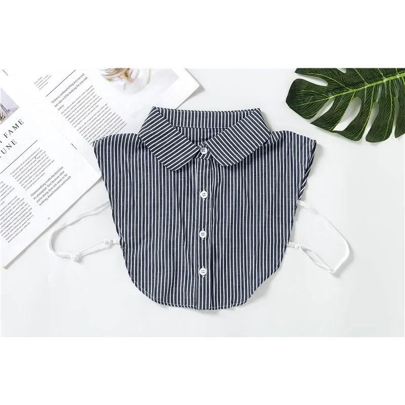 

Женщины Полоски Съемный Лацкан Ложный Воротник Женский Формальный Застегивающийся на Пуговицы Ложный Воротник Съемная Половина Рубашки Блузка Декор Аксессуары