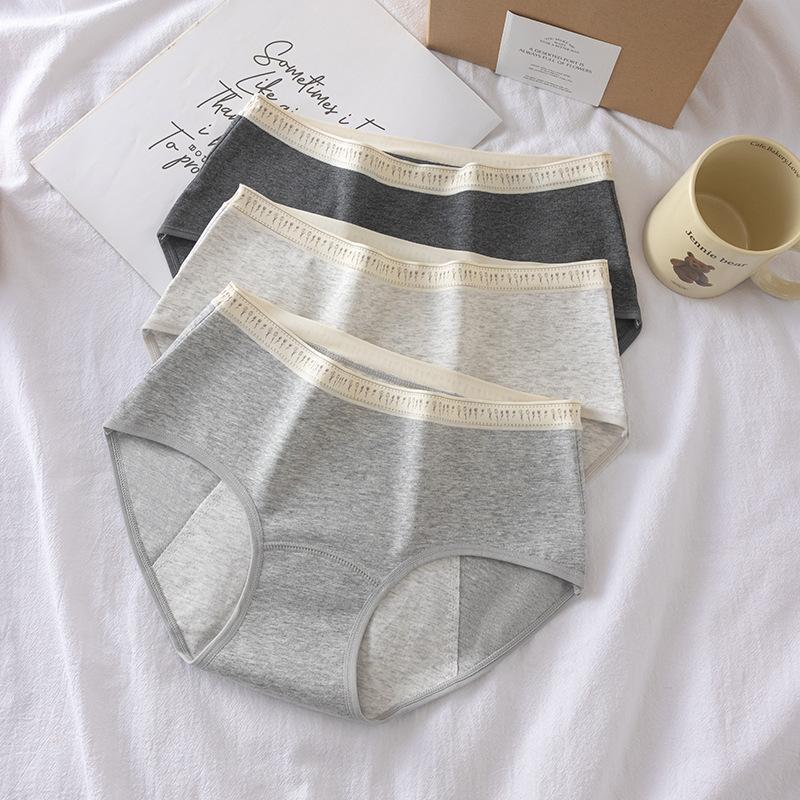 Women Spring and Autumn 10A Anti   Bacterial Cotton Side Leakage Physiological Period Briefs