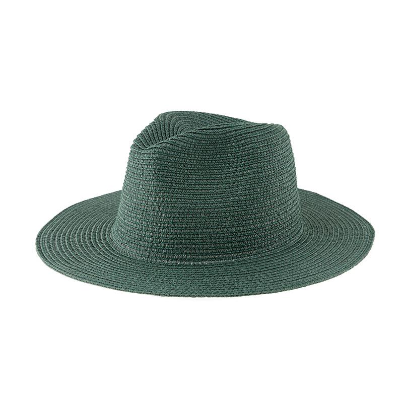 Women's Jazz Straw Hat with Wide Brim - European & American Style Panama Sunshade Fedora