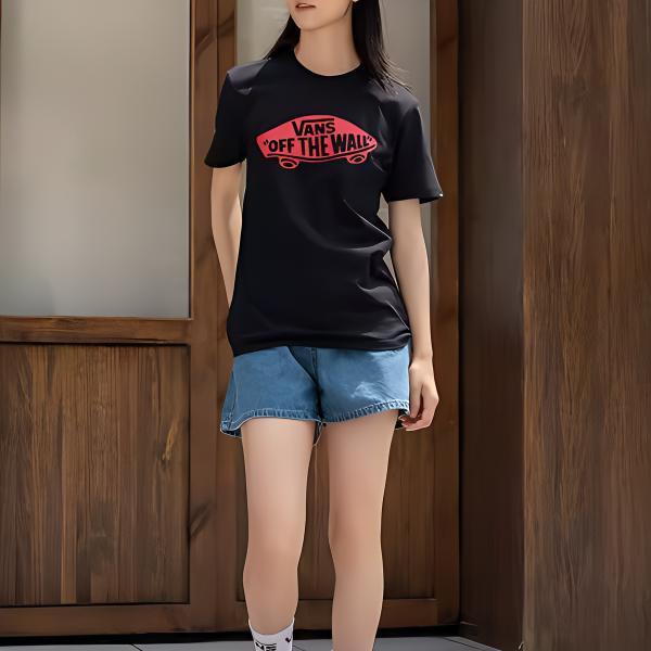 Vans OTW Letter Pure Cotton Casual Short Sleeve T-Shirt Men Tops Black VN0A4MM7BRR1